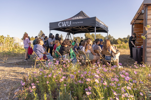Central Students at a demo of the Wildcat Garden